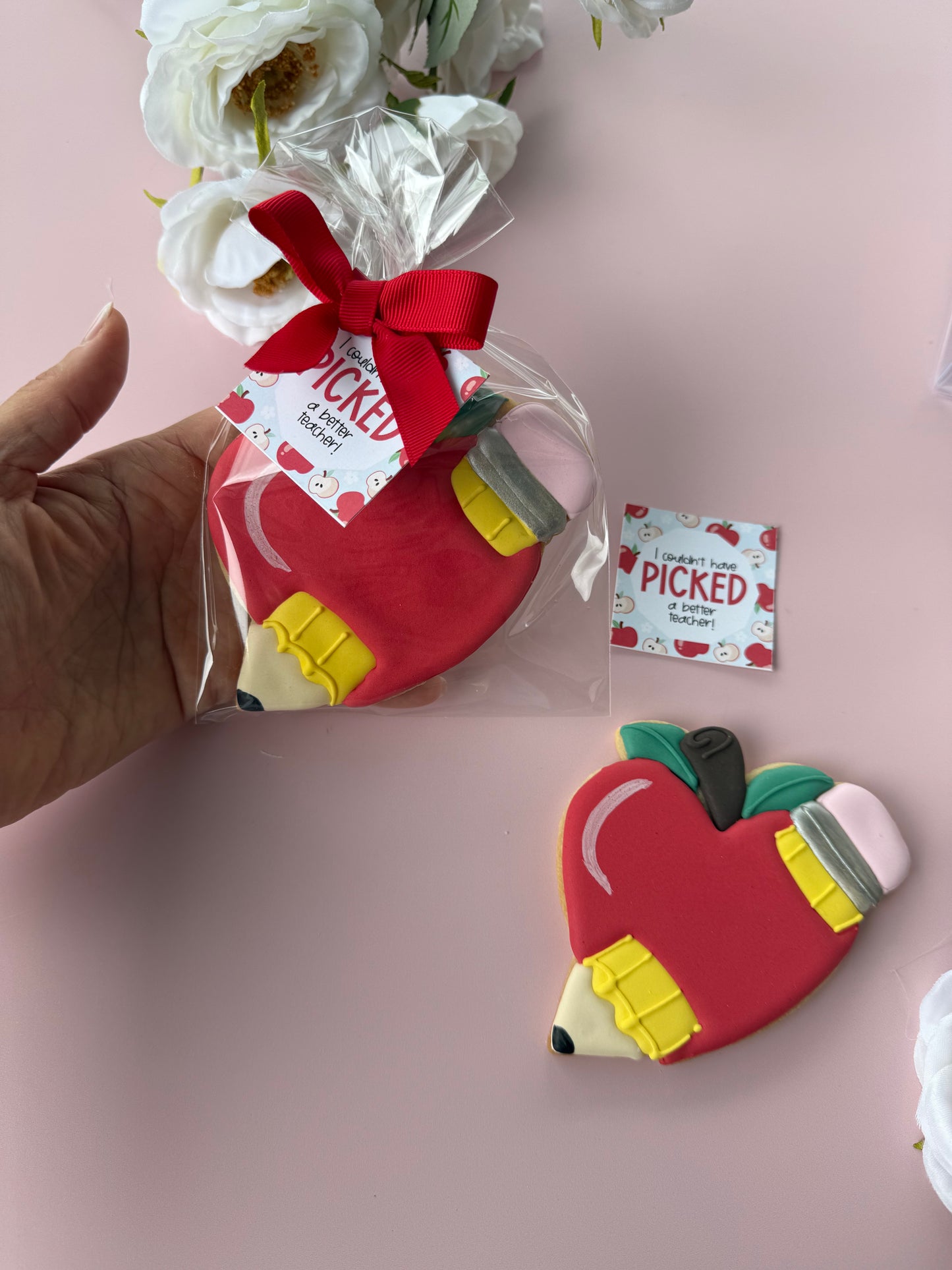 Large Apple with pencil