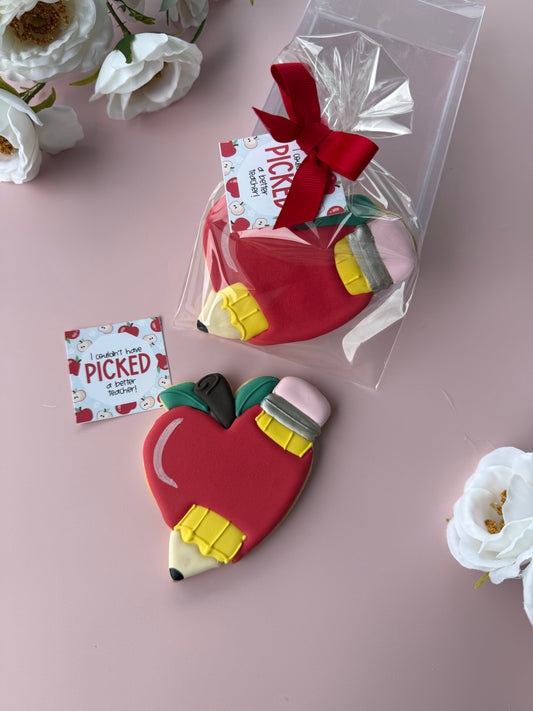 Large Apple with pencil