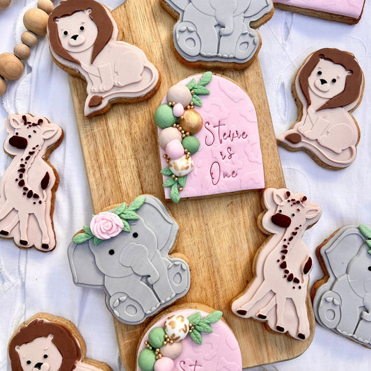 Pink Safari Cookies - Bake Me Happy Sunshine Coast